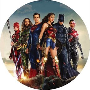 Painel Redondo Tecido Sublimado 3D Liga da Justiça