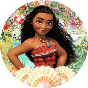 Painel Redondo Tecido Sublimado 3D Moana Painel Redondo Tecido Sublimado 3D Moana