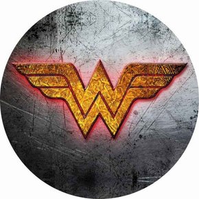 Painel Redondo Tecido Sublimado 3D Mulher Maravilha Painel Redondo Tecido Sublimado 3D Mulher Maravilha