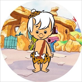 Painel Redondo Tecido Sublimado 3D Flintstones Pedrita Painel Redondo Tecido Sublimado 3D Flintstones Pedrita