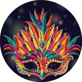 Painel Redondo Tecido Sublimado 3D Carnaval Painel Redondo Tecido Sublimado 3D Carnaval