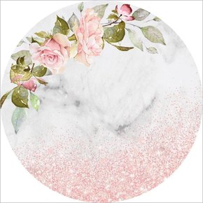 Painel Redondo Tecido Sublimado 3D Floral