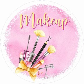 Painel Redondo Tecido Sublimado 3D Maquiagem Painel Redondo Tecido Sublimado 3D Maquiagem