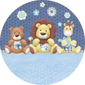 Painel Redondo Tecido Sublimado 3D Safari