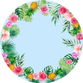 Painel Redondo Tecido Sublimado 3D Tropical
