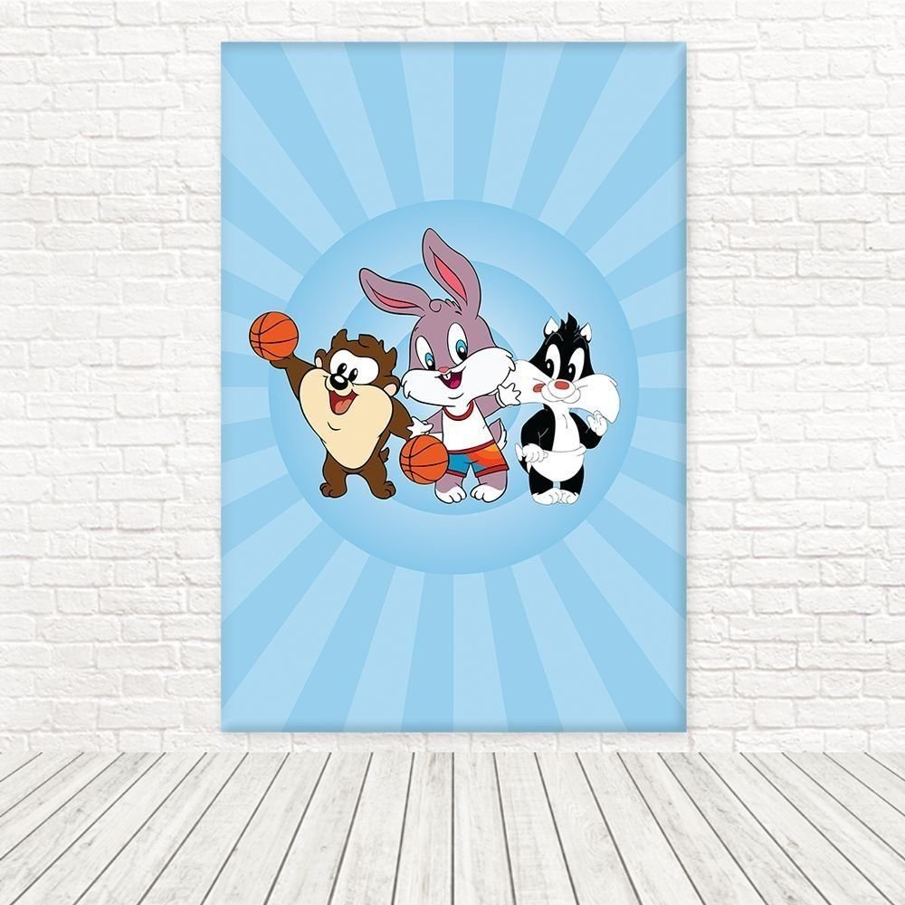 Painel Retangular Tecido Sublimado 3D Looney Tunes