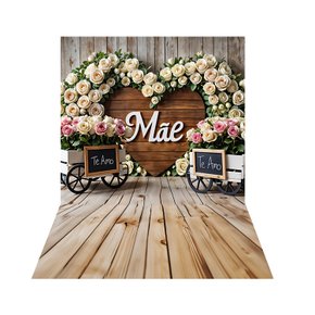 Fundo Fotográfico Ensaios Newborn Tecido Sublimado 3D Floral Dia das Mães