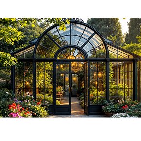 Fundo Fotográfico Horizontal Tecido Sublimado 3D Estufa Floral Dia das Mães