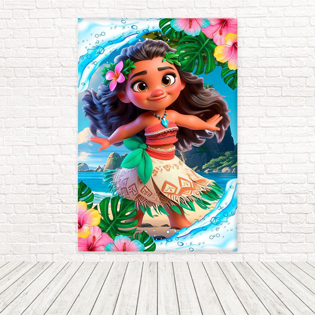 MOANAさま　専用 Painel Retangular Vertical Tecido Sublimado 3D Moana Baby 1,50x2,20