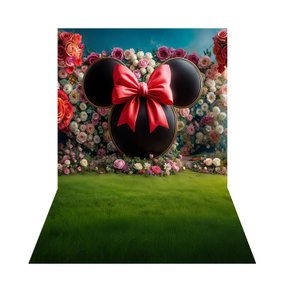 Fundo Fotográfico Tecido Sublimado 3D Vertical Minnie